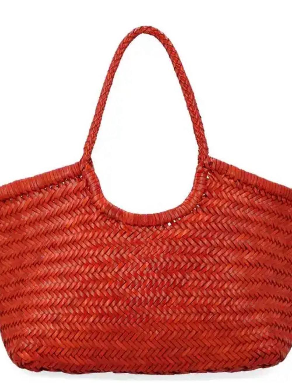 Dragon Orange Woven Calfskin Tote Bag